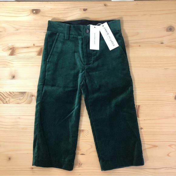 Janie And Jack Green velvet pants adjustable baby size 18-24 months Holiday Twin - Picture 1 of 6